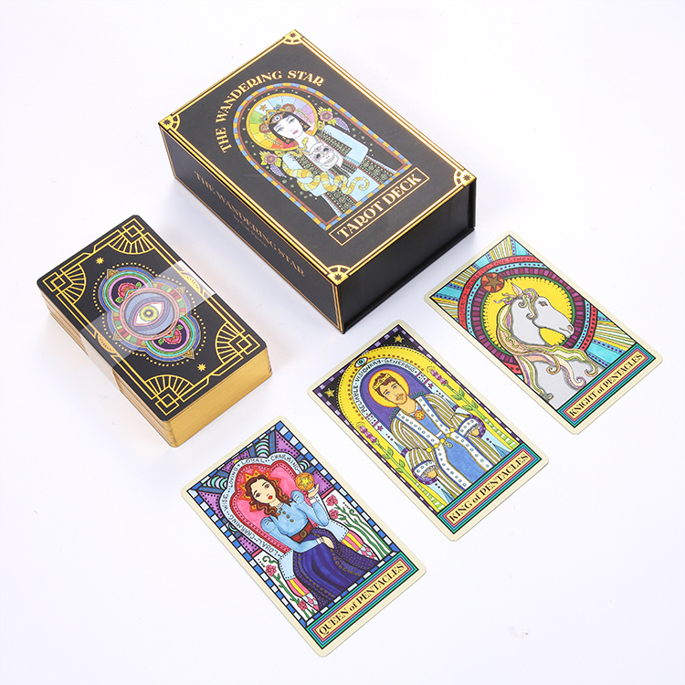 Cool Custom Tarot Card Deck Printable Holographic Gold Edge Tarot Card Maker