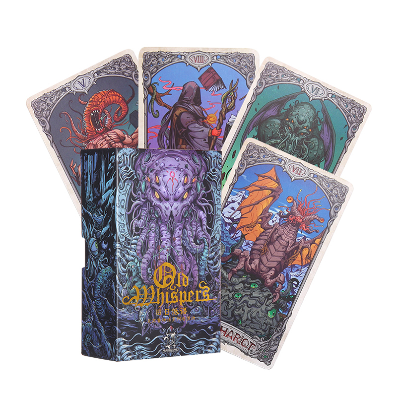 Cartes de Tarot personnalisées, cartes à bords dorés avec boîte de 2 pièces