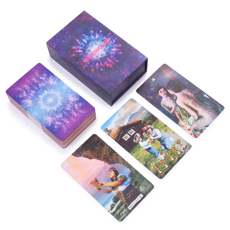 High Quality Printed Tarot Deck Custom Design Rose Gold Gilt Edges Tarot Cards