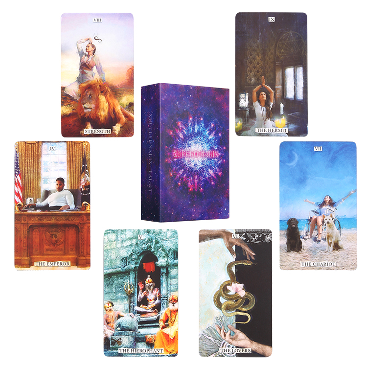 High Quality High Quality Printed Tarot Deck Custom Design Rose Gold ...
