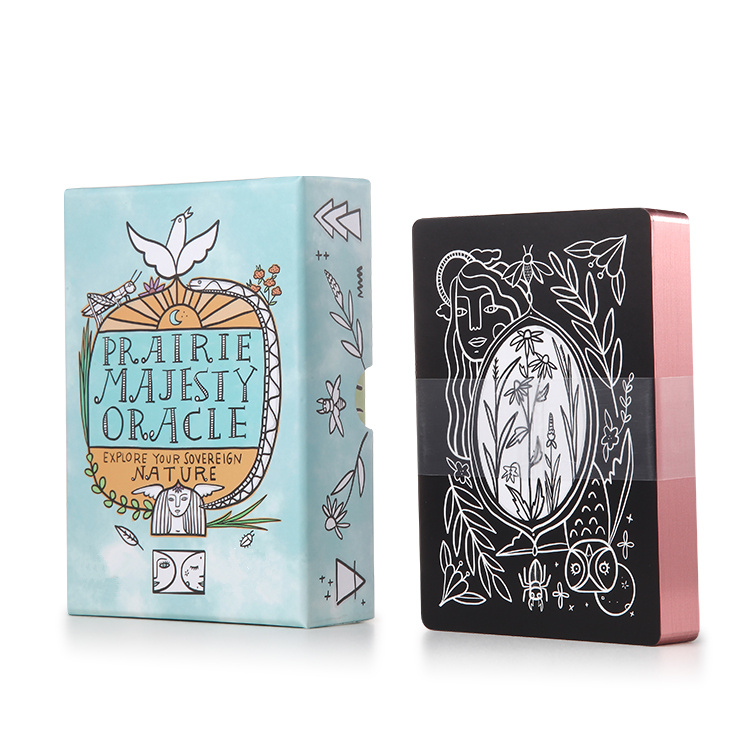 Mini mazo de cartas de oráculo de Tarot con estampado de lámina caliente con folleto